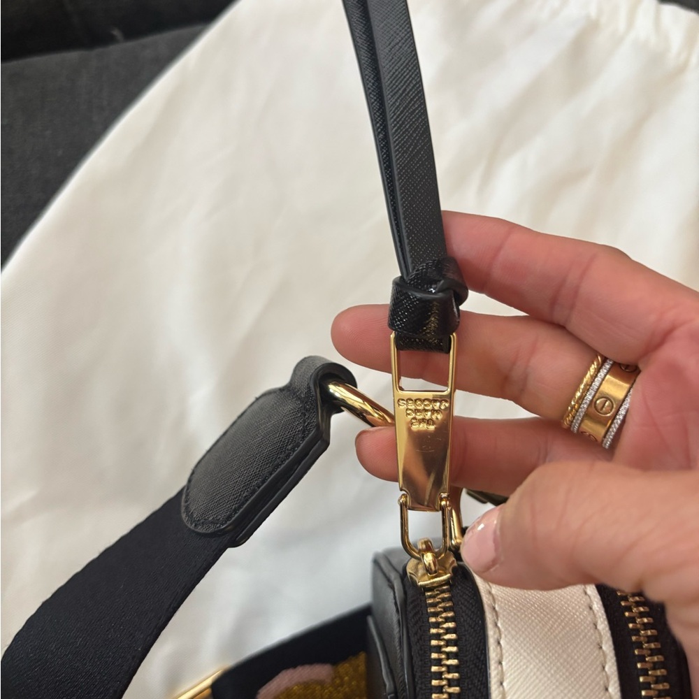 Black Crossbody Bag with Gold Accents - Picture 9 of 10